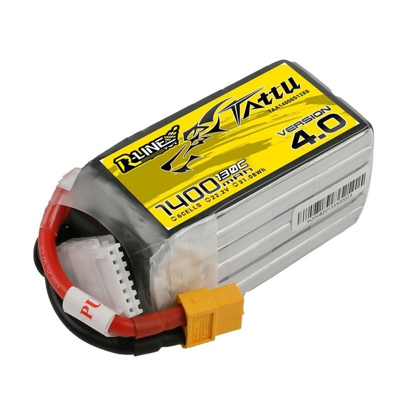 BATTERIE LIPO TATTU R-LINE 6S 1400MAH 130C - VERSION 4.0